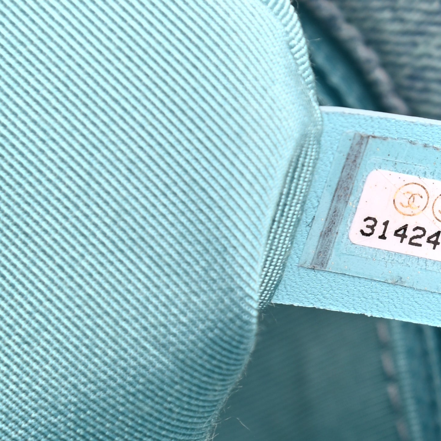 Denim Quilted Large Chanel 19 Flap Neon Blue