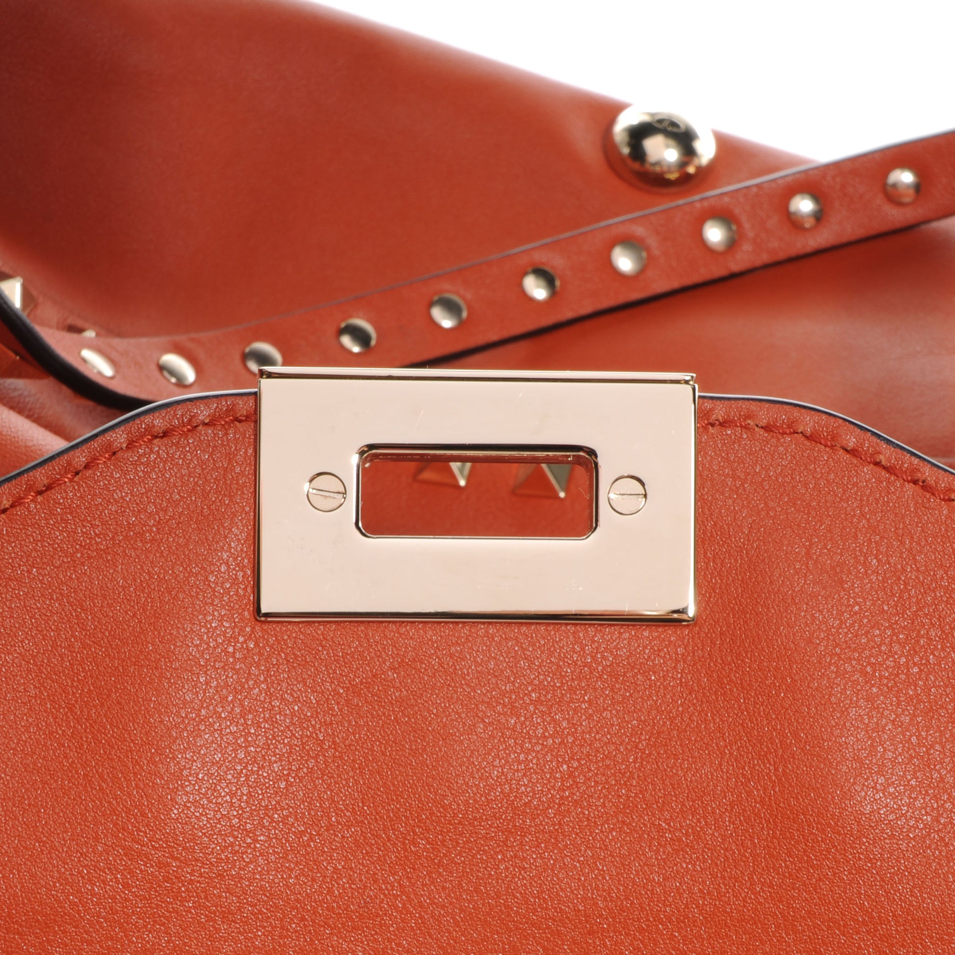 Valentino Garavani Vitello Medium Rockstud Tote English Red 8 of 10