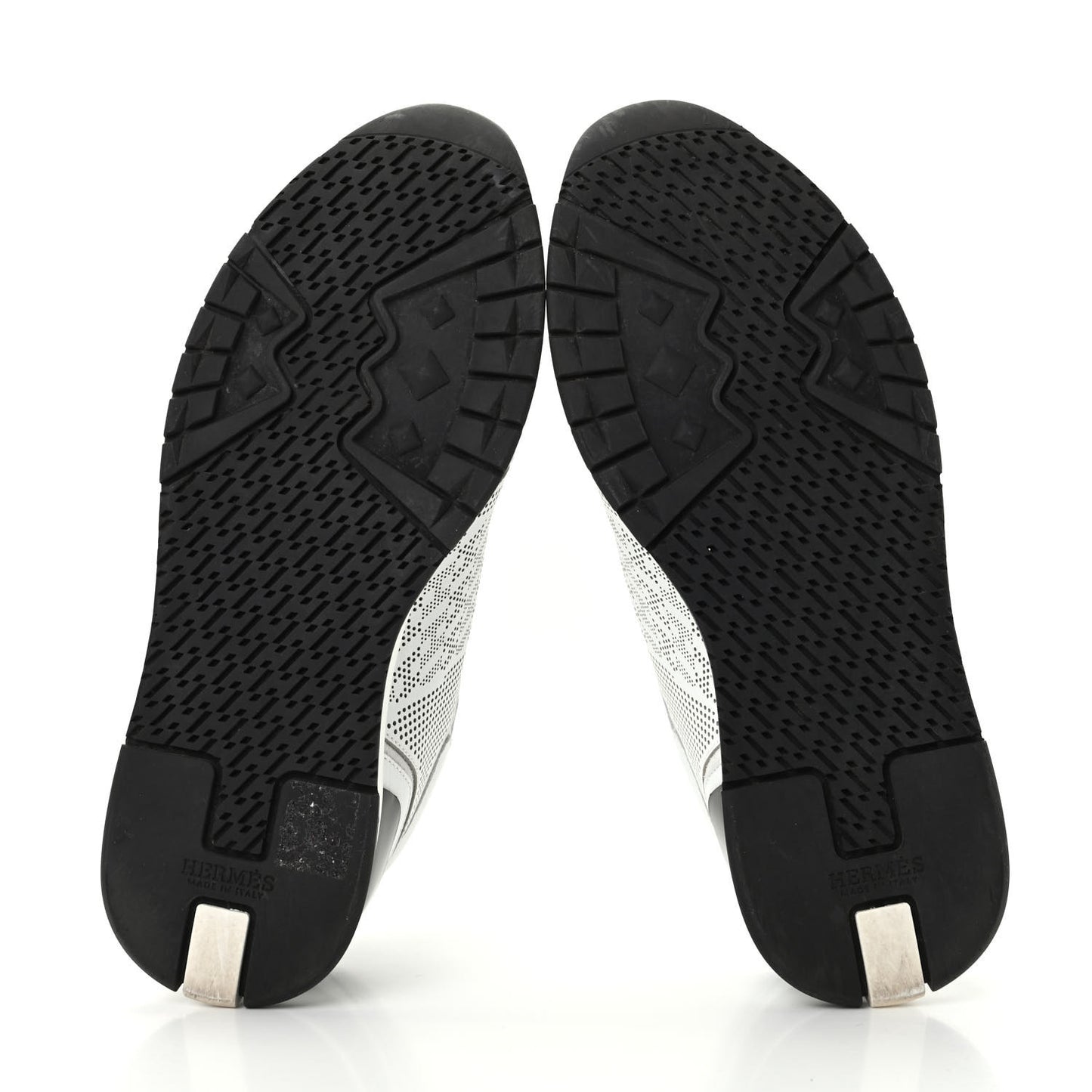 Perforated Calfskin Goatskin Bi-Color Womens C-Addict Sneakers 36.5 Black White