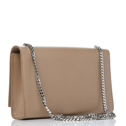 Saint Laurent Grain De Poudre Medium Classic Monogram Kate Satchel Sable Beige 3 of 7