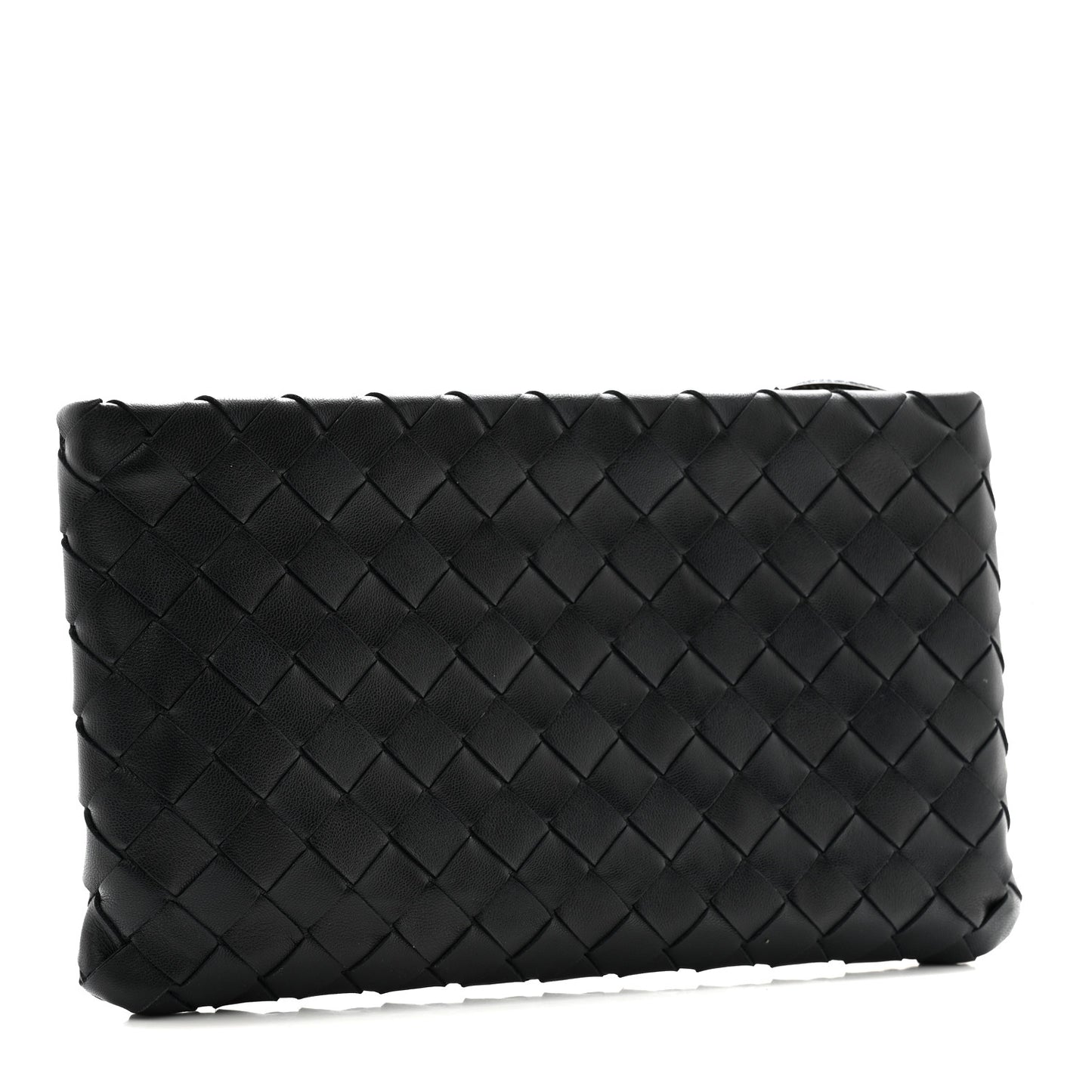 Nappa Intrecciato Zip Pouch Black