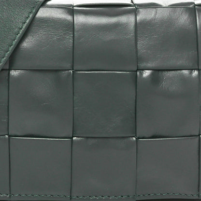 Bottega Veneta Paper Calfskin Maxi Intreccio Small Cassette Crossbody Bag Raintree 9 of 11