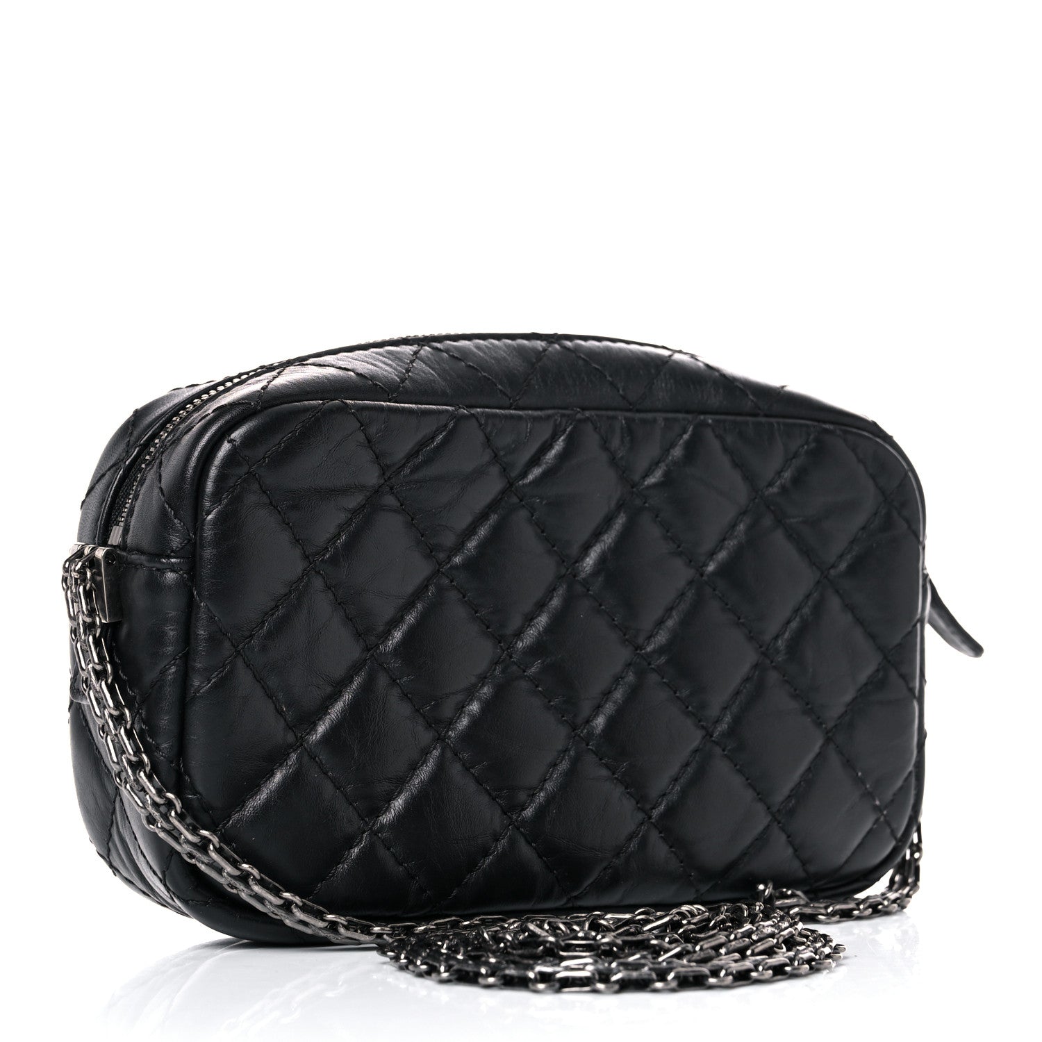 Chanel Aged Calfskin Quilted Mini Reissue Camera Case Black 3 of 12