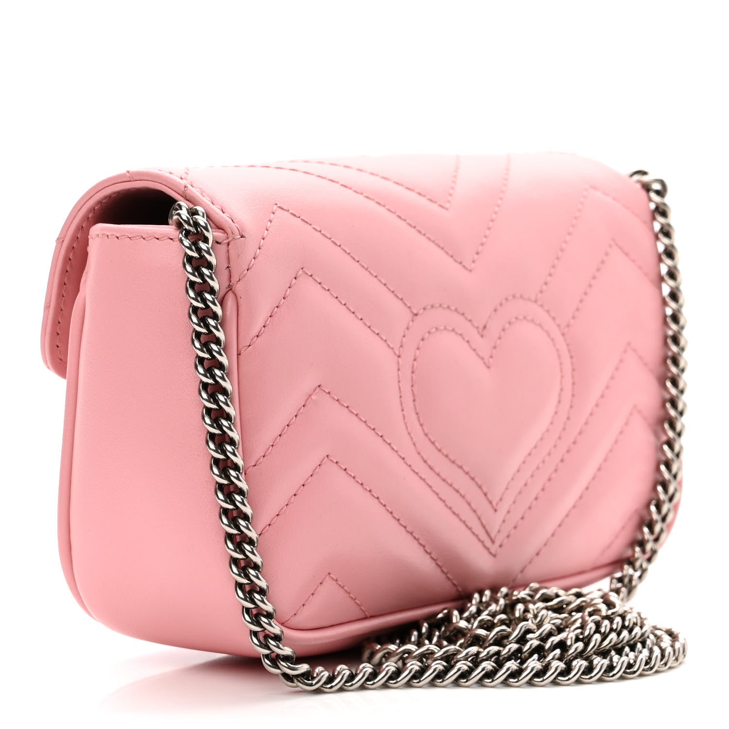 Gucci Calfskin Matelasse Super Mini GG Marmont Shoulder Bag Wild Rose 3 of 11