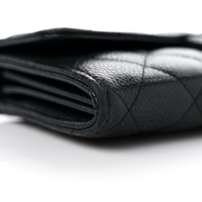 Chanel Caviar Quilted Large Gusset Flap Wallet Black 9 of 18