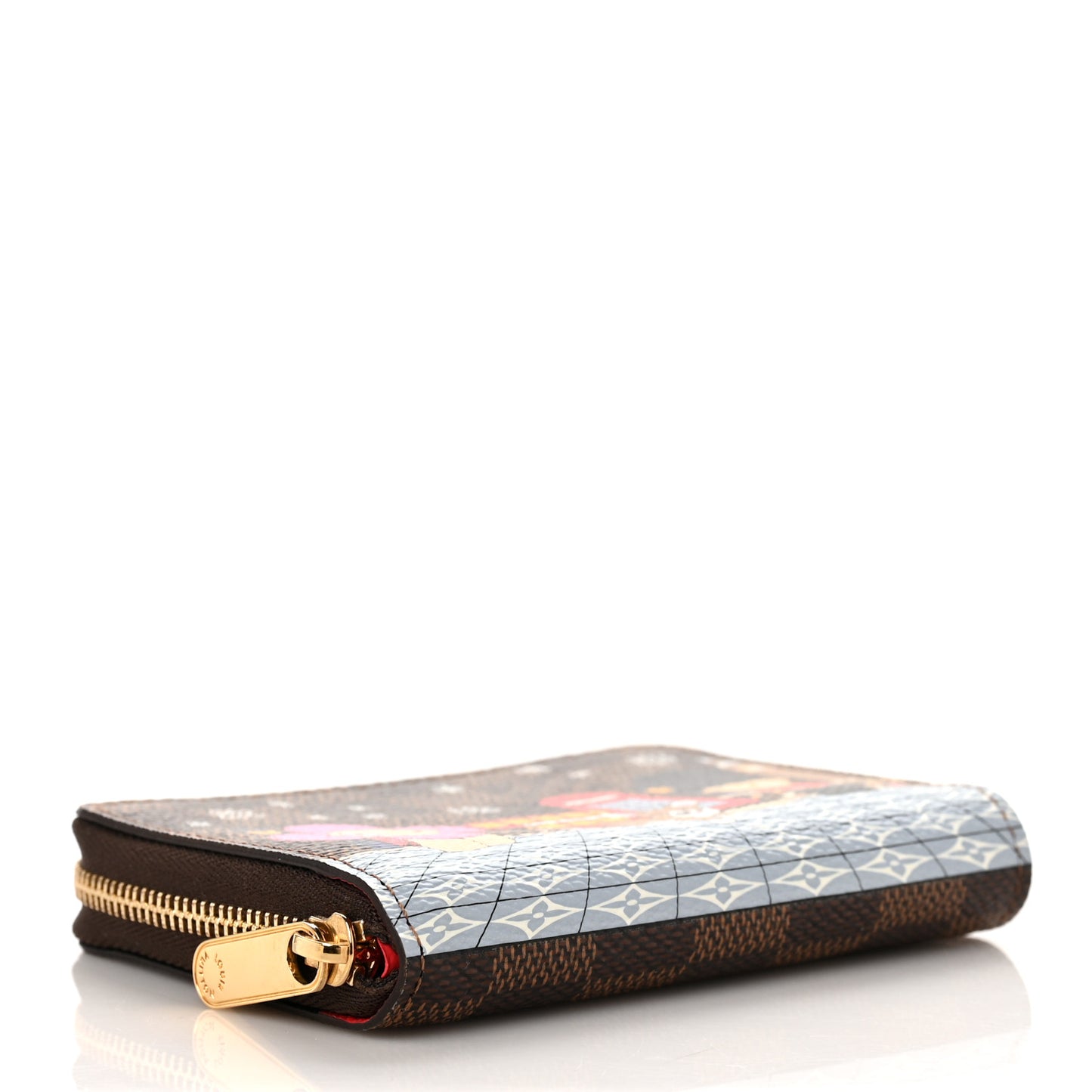 Damier Ebene 2021 Christmas Animation London Zippy Coin Purse Red