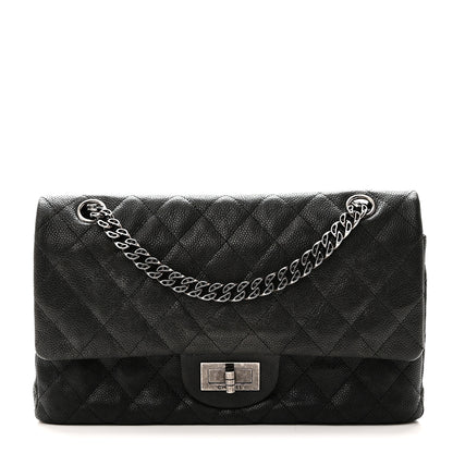 Chanel Washed Caviar Quilted 2.55 Reissue 225 Bijoux Chain Flap  Black 1 of 11
