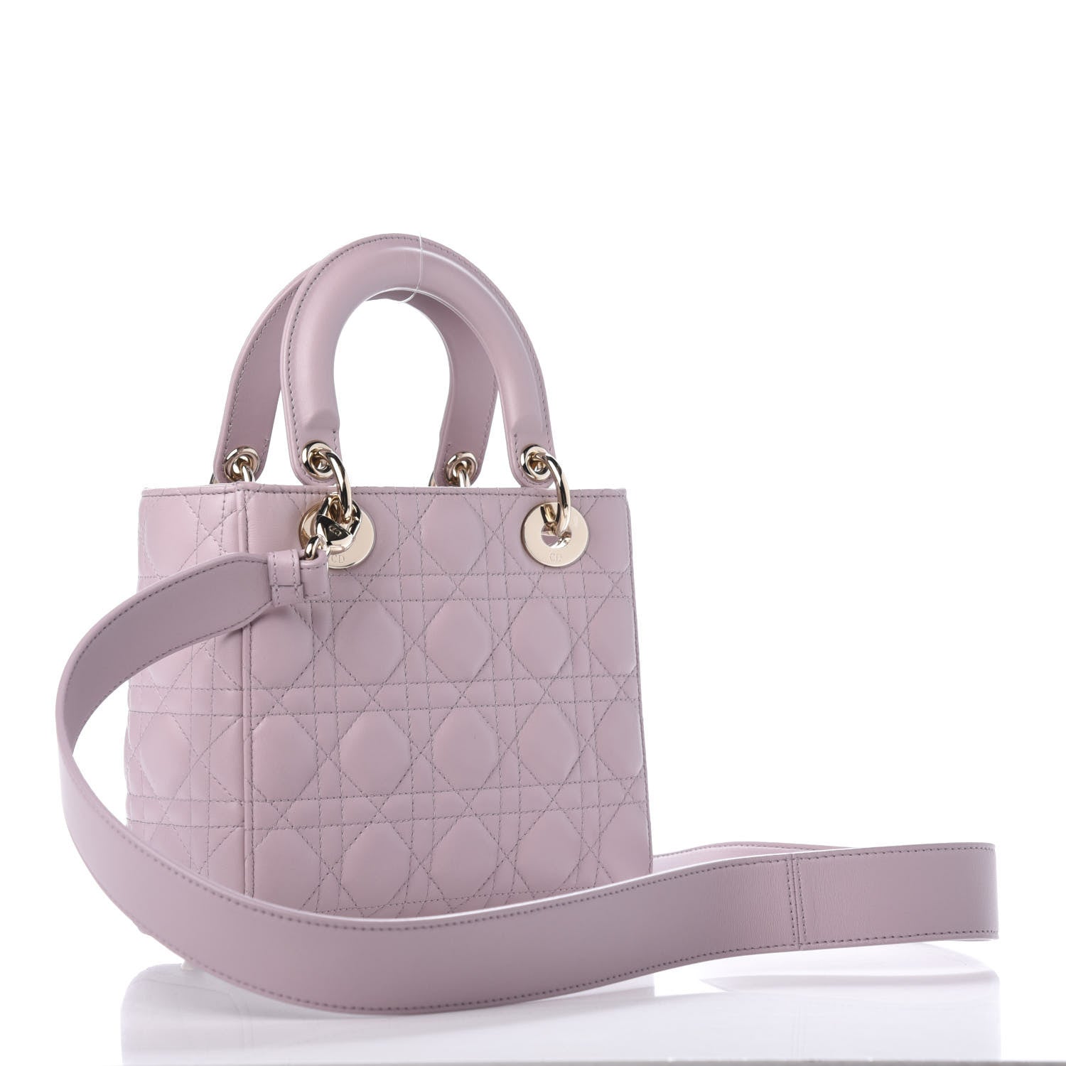 Christian Dior Lambskin Cannage Small Lady Dior Pink 3 of 12