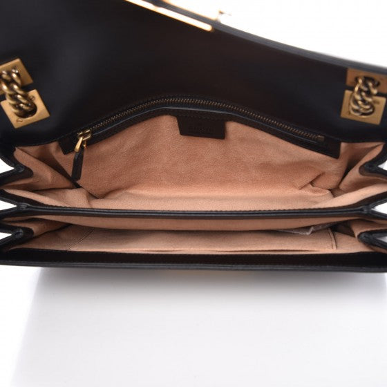 Calfskin Crystal Embellished Future Shoulder Bag Black