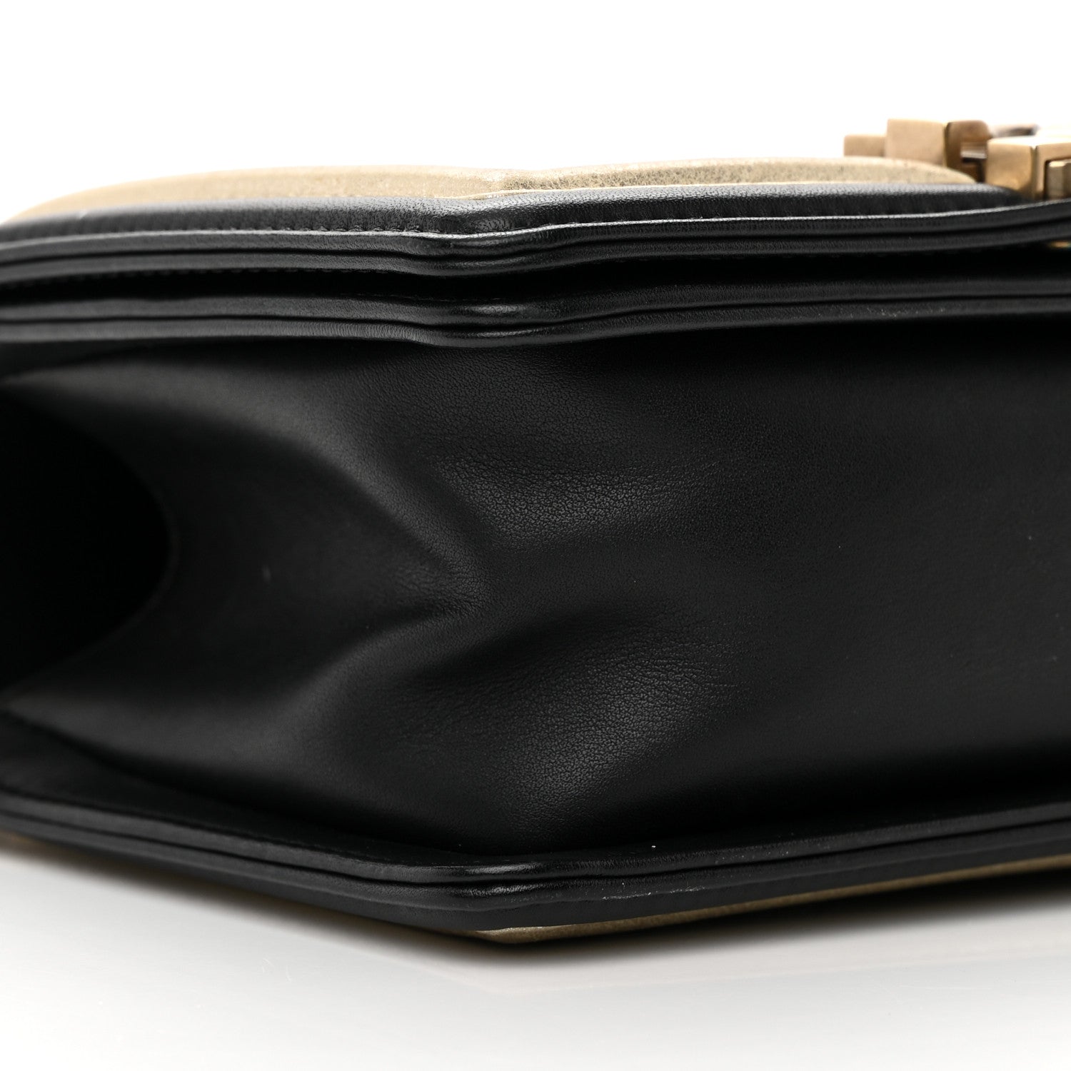 Chanel Metallic Calfskin Pleated Small Boy In Rome Flap Black Gold 9 of 16