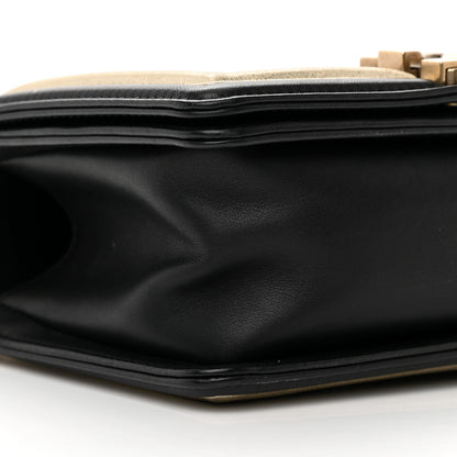 Chanel Metallic Calfskin Pleated Small Boy In Rome Flap Black Gold 9 of 16