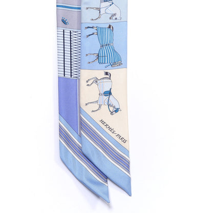 Hermes Silk Couvertures Nouvelles Twilly Menthe Ciel Marine Sable 2 of 4