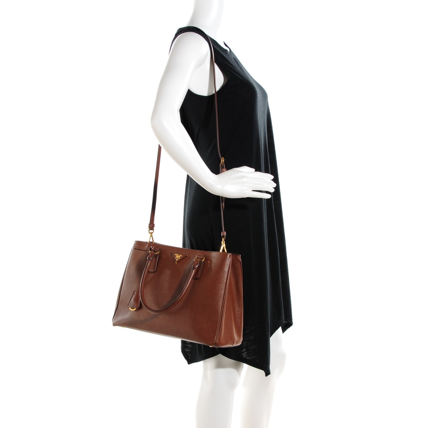 Saffiano Lux Medium Tote Palissandro