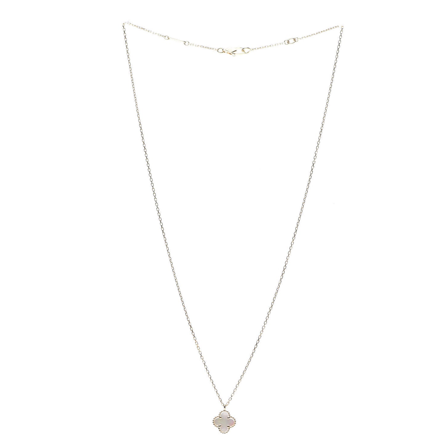 18K Yellow Gold Mother of Pearl Sweet Alhambra Pendant Necklace