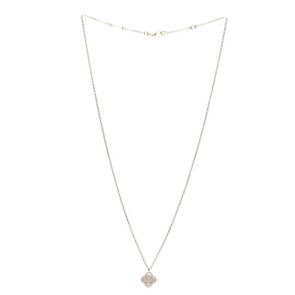 Van Cleef & Arpels 18K Yellow Gold Mother of Pearl Sweet Alhambra Pendant Necklace 2 of 7