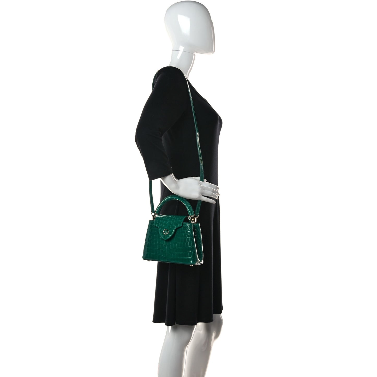 Crocodile Capucines Mini Emeraude