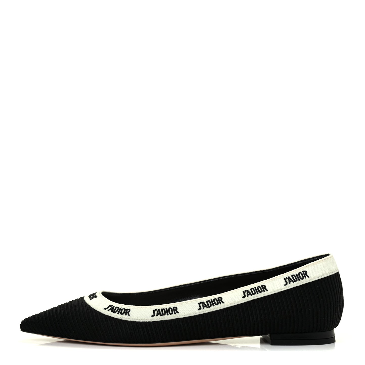 Fabric Ribbon Embroidered J'Adior Ballet Flats 39.5 Black