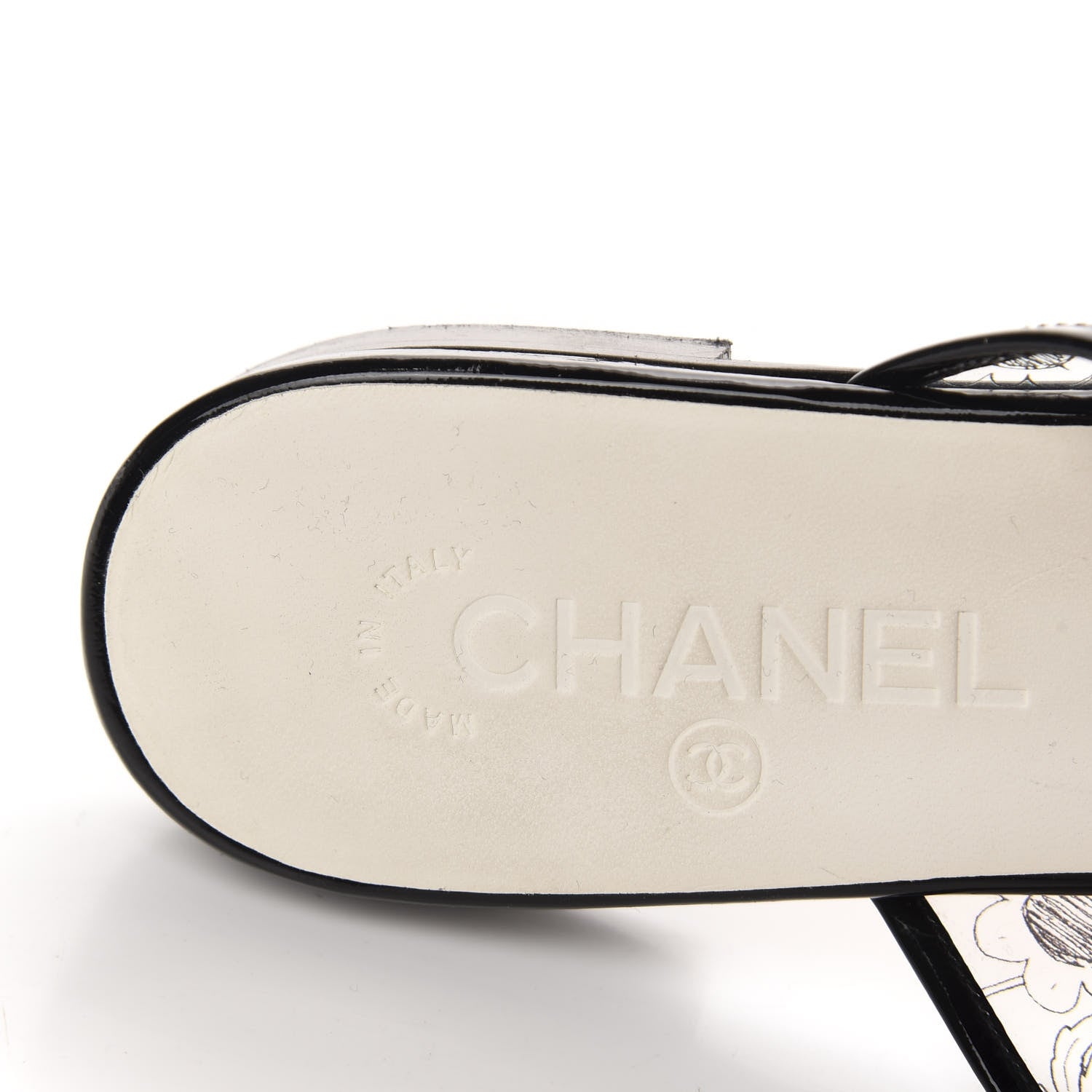Chanel Patent PVC CC Sandal Mule 37 Black 7 of 11