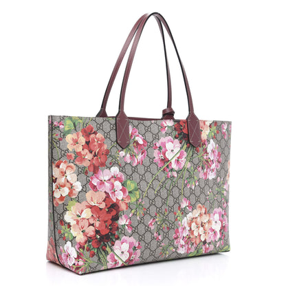 Gucci GG Supreme Monogram Blooms Medium Reversible Tote Beige Multicolor Dry Rose 4 of 14