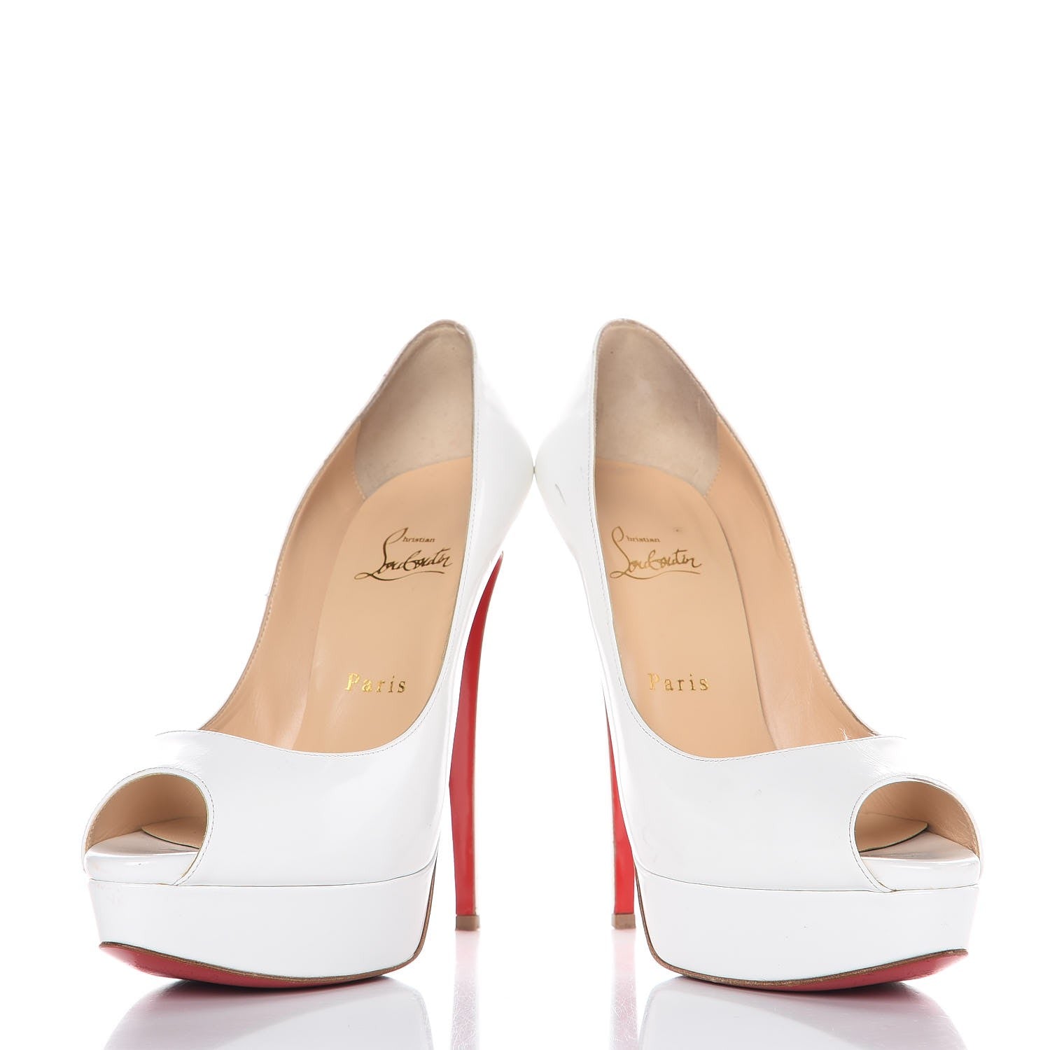 Christian Louboutin Jazz Calf Lady Peep 150 Pumps 39.5 White 5 of 18