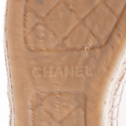 Chanel Lambskin Espadrilles White Black 38 7 of 10