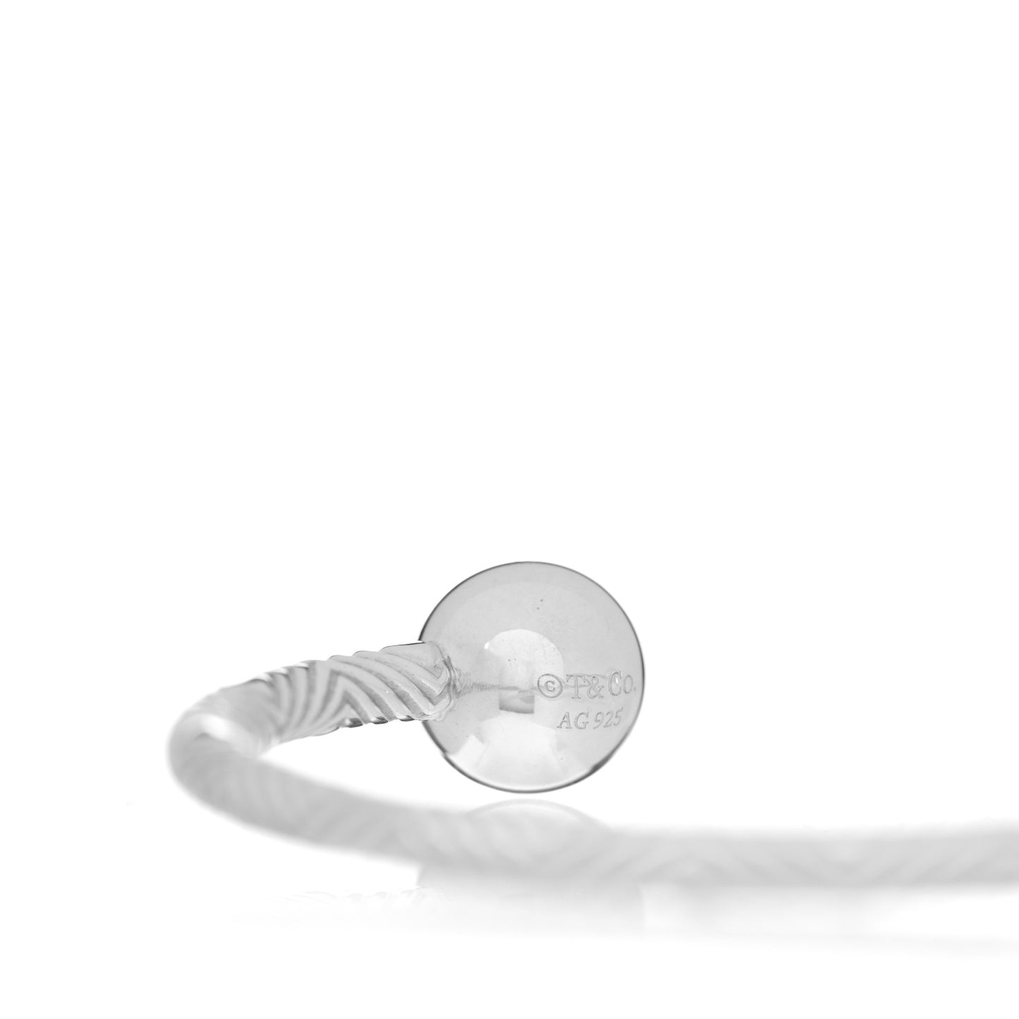 Sterling Silver Textured Barbell Cuff Bracelet