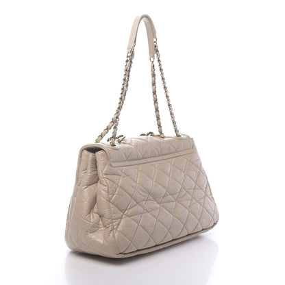 Chanel Aged Calfskin Quilted Large Pondichery Flap Beige 3 of 12