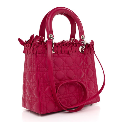 Christian Dior Lambskin Cannage Bow Medium Lady Dior Fuchsia 3 of 8