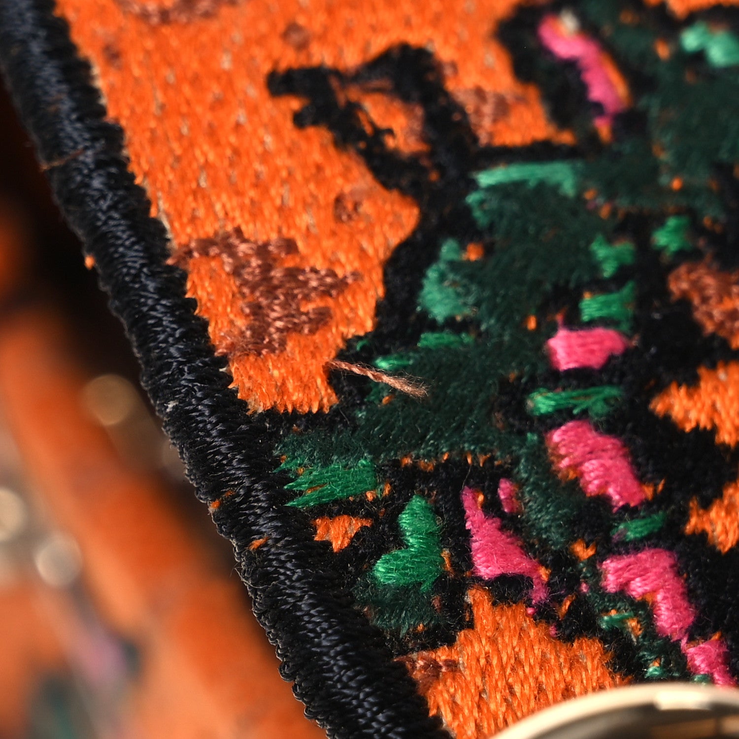 Christian Dior Canvas Embroidered Dino Medium Lady D-Lite Orange Multicolor 15 of 16