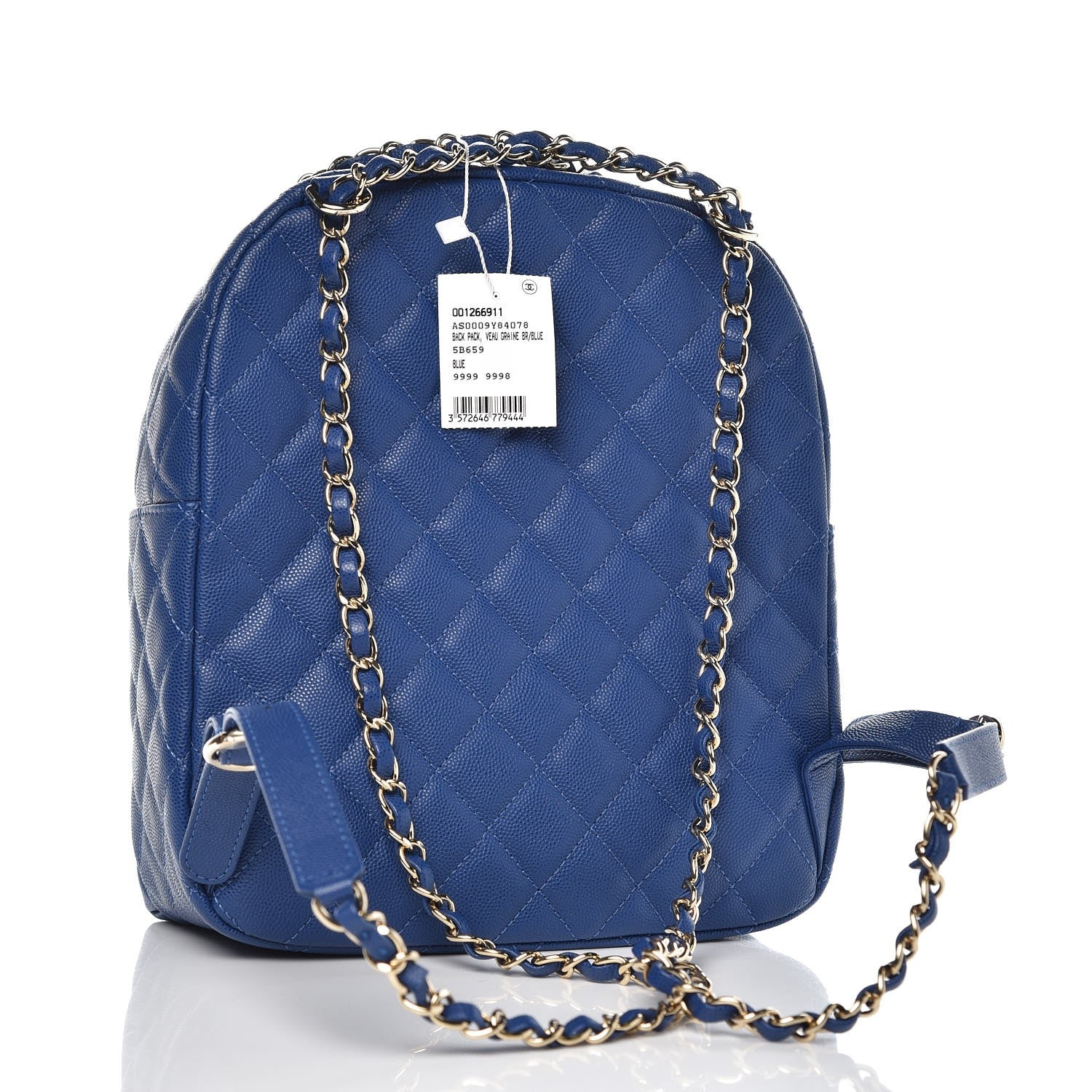 Chanel Caviar Quilted Large CC Day Backpack Blue 3 of 13