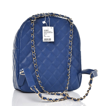 Chanel Caviar Quilted Large CC Day Backpack Blue 3 of 13