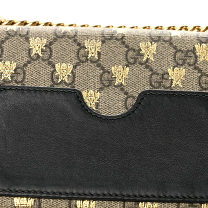 Gucci GG Supreme Monogram Bees Small Padlock Shoulder Bag Black 13 of 14
