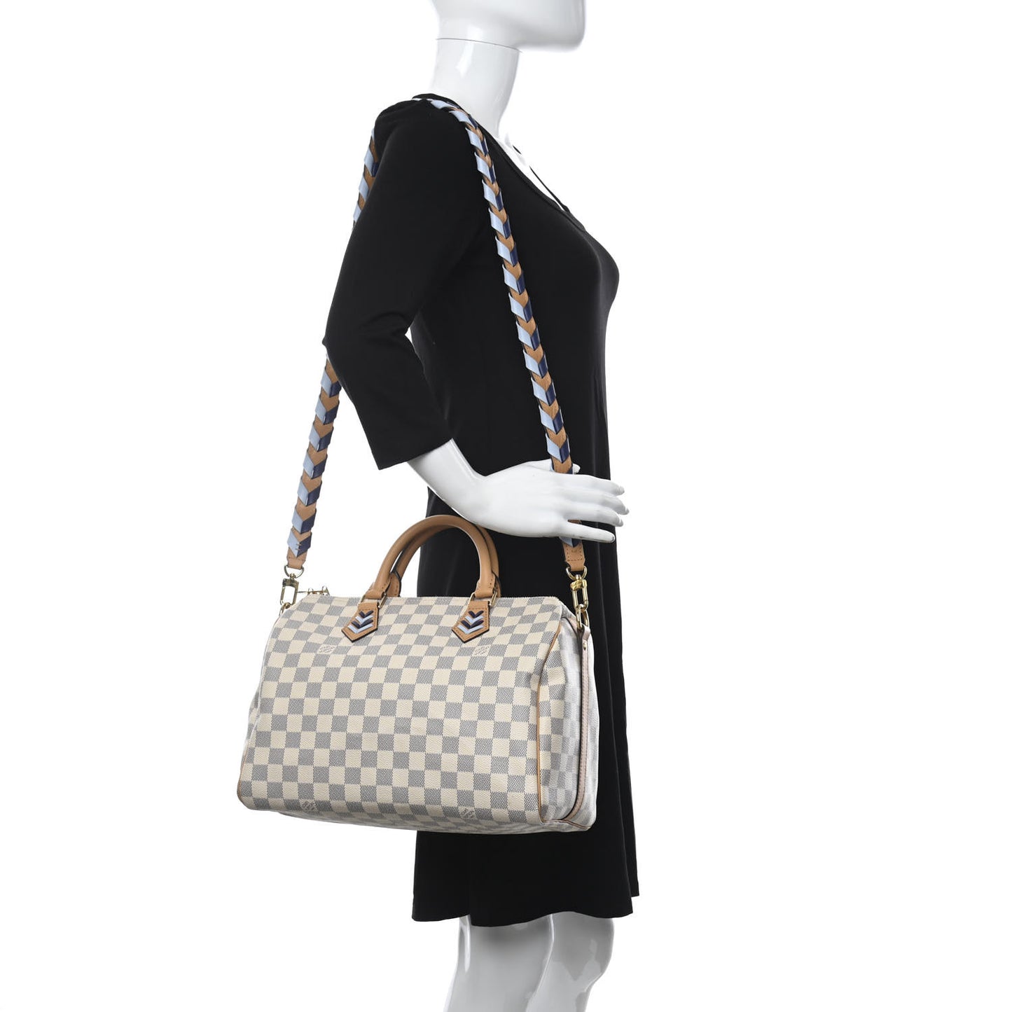 Damier Azur Braided Speedy Bandouliere 30 Blue