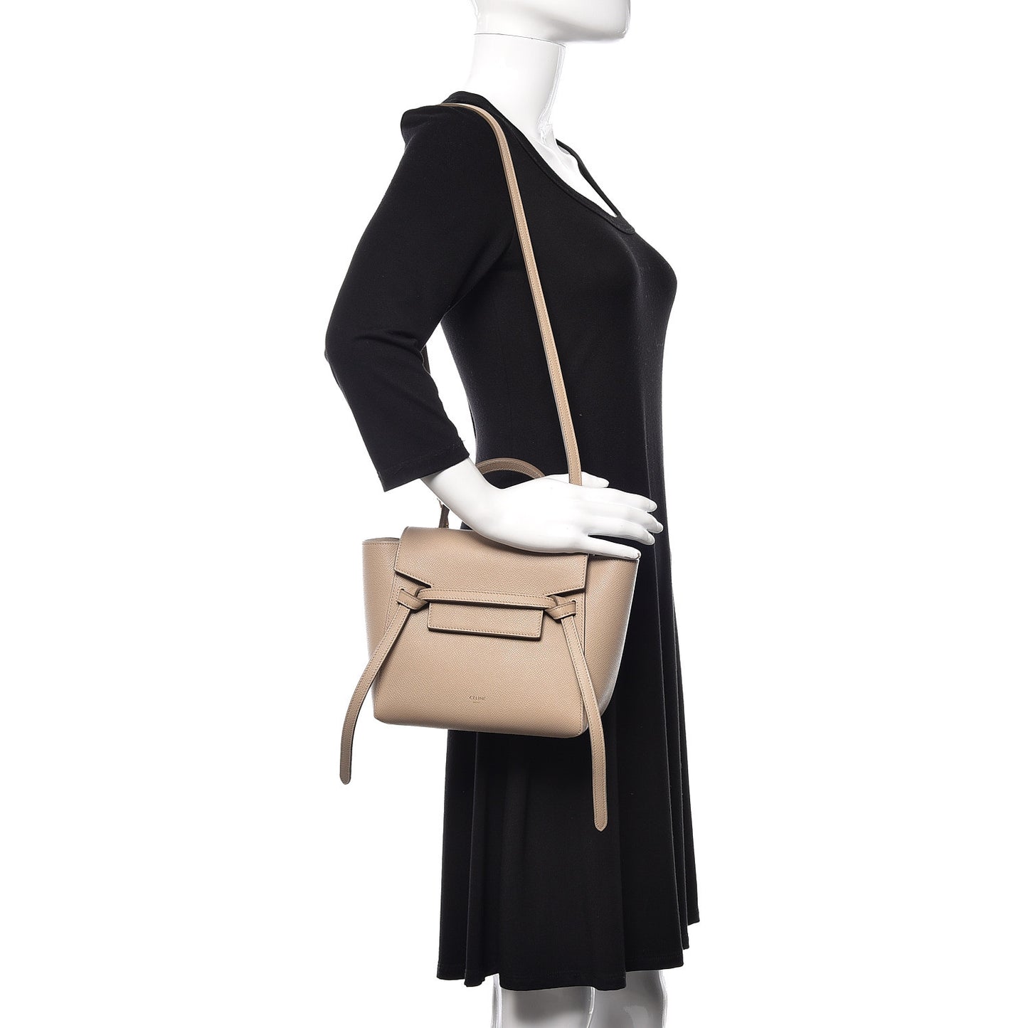Grained Calfskin Nano Belt Bag Light Taupe