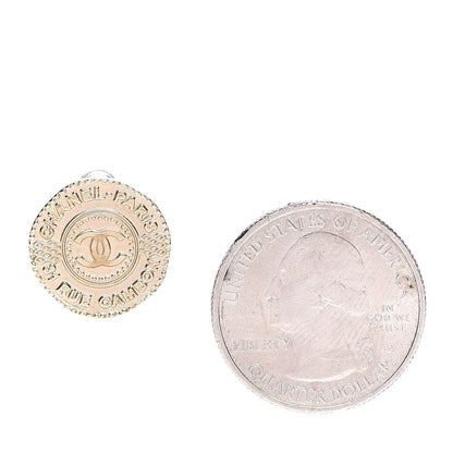 Chanel Metal CC Rue Cambon Round Earrings Gold 2 of 5