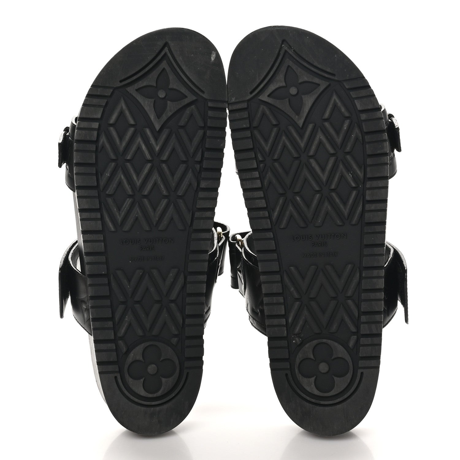 Louis Vuitton Lambskin Embossed Monogram Bom Dia Flat Mule Sandals 38 Black 6 of 10