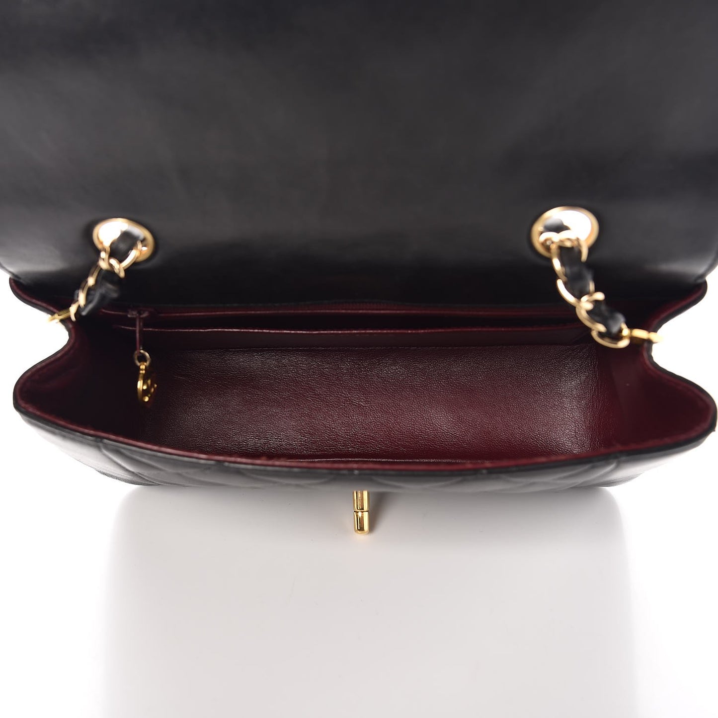 Lambskin Quilted Small Single Flap Black