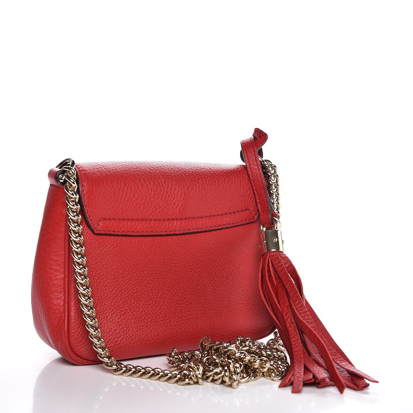Pebbled Calfskin Small Soho Flap Crossbody Red