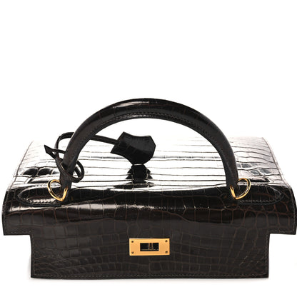 Hermes Shiny Niloticus Crocodile Kelly Sellier 28 Macassar 18 of 38