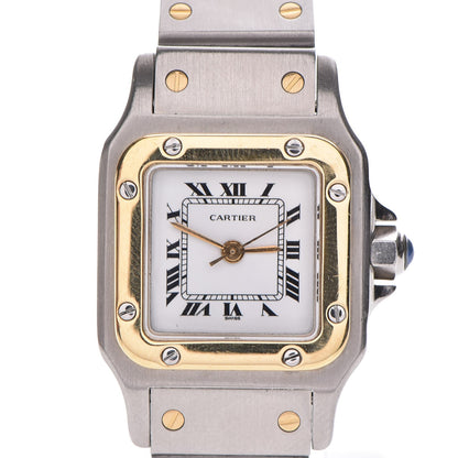 Cartier Stainless Steel 18K Yellow Gold 24mm Santos De Cartier Galbee Quartz Watch 5 of 13