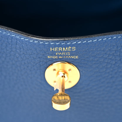 Hermes Taurillon Clemence Mini Lindy 20 Deep Bleu 6 of 10