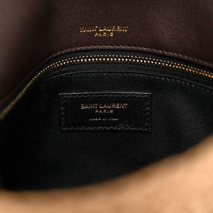 Saint Laurent Raffia Calfskin Monogram Medium Niki Chain Satchel Natural 6 of 13