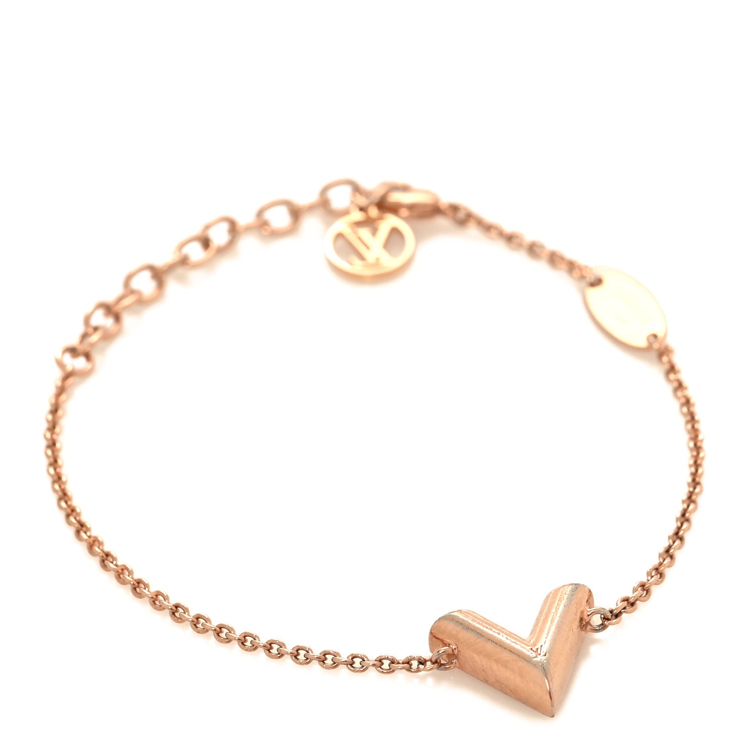 Louis Vuitton Brass Pink Gold Finish Essential V Bracelet 1 of 5
