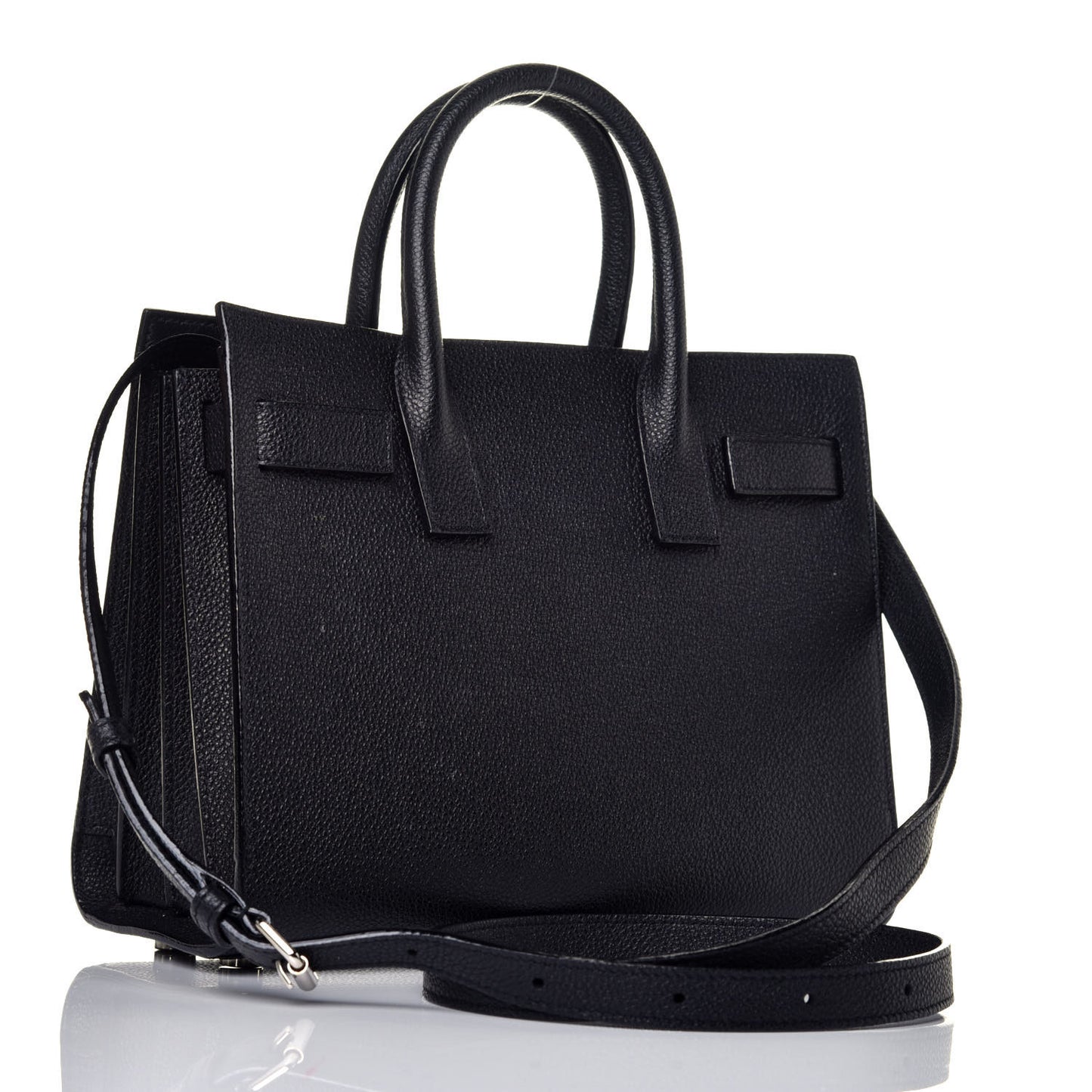 Grained Calfskin Nano Sac De Jour Black