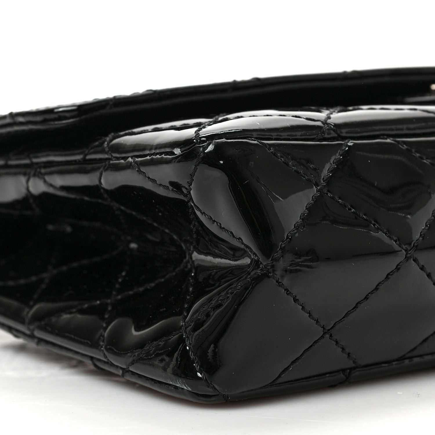 Chanel Patent Quilted Medium Diagonal CC Flap Black 7 of 9