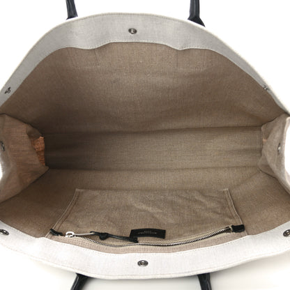 Saint Laurent Linen Calfskin Rive Gauche Tote Optic White 5 of 10