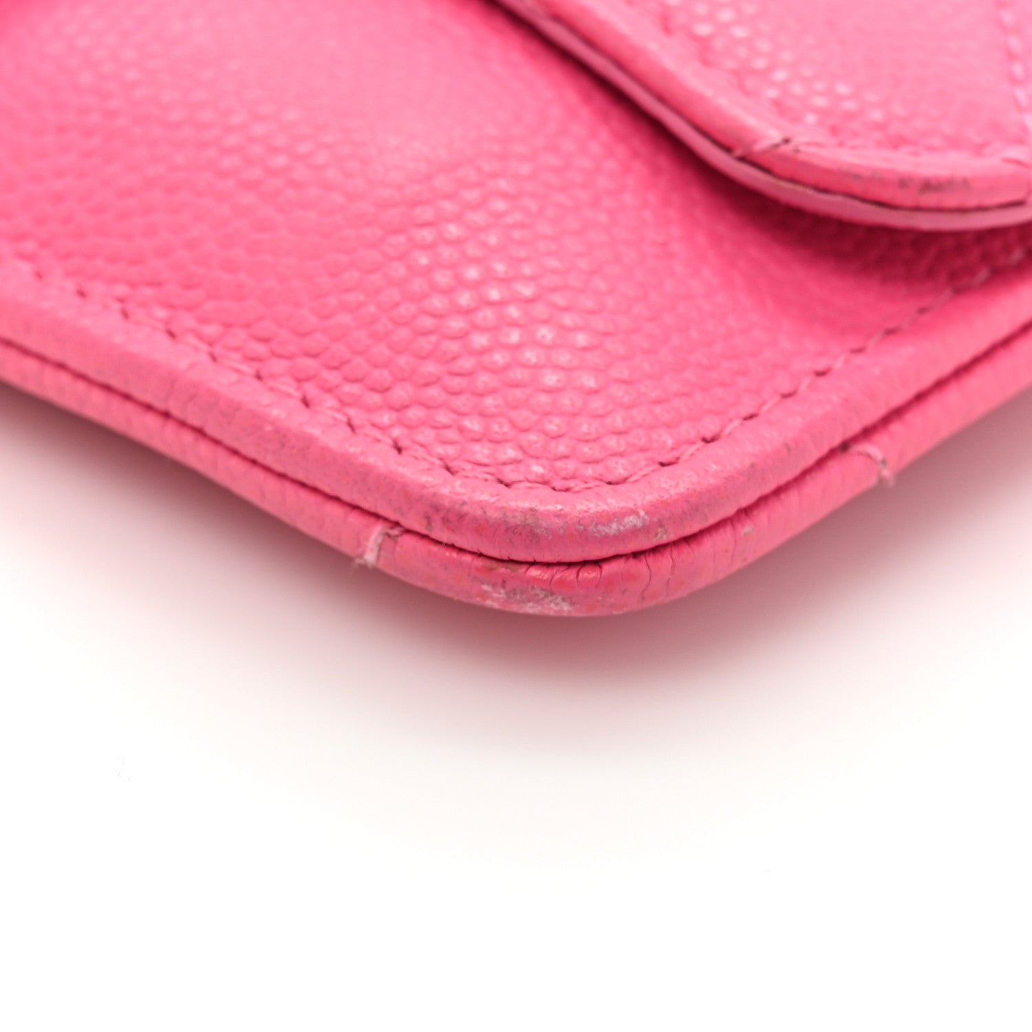 Chanel Caviar Quilted Flap Zip Card Holder Dark Pink 10 of 14