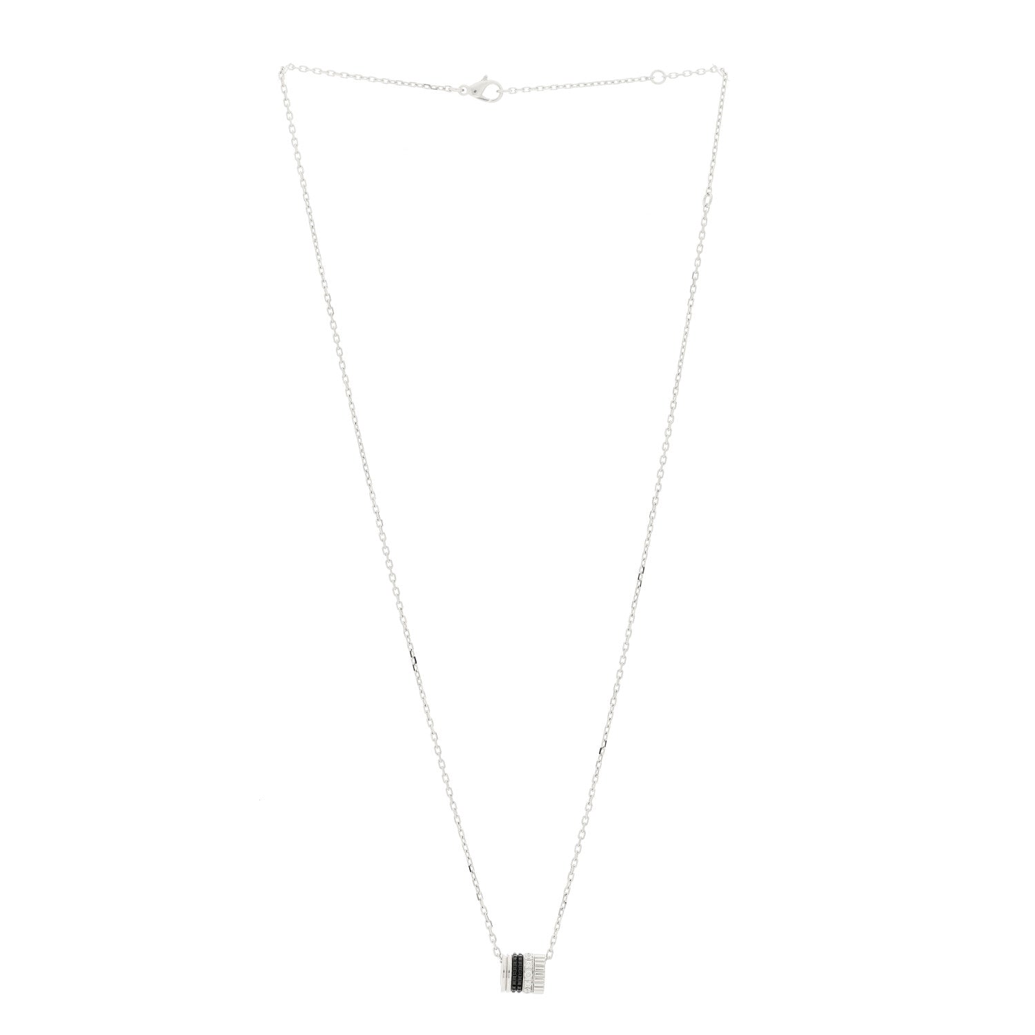 Boucheron 18K White Gold Diamond PVD Quatre SM Ring Pendant Necklace 3 of 6