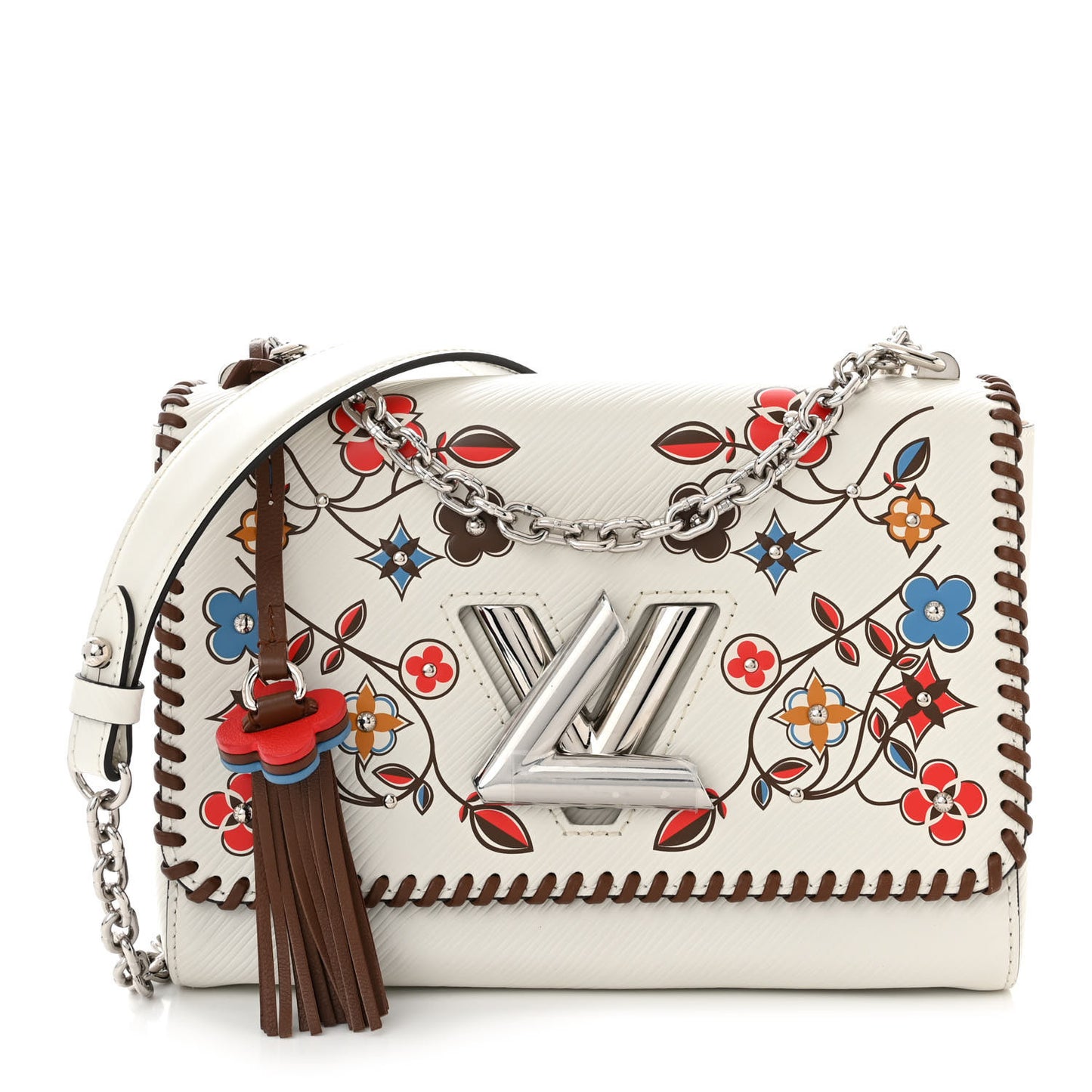 Epi Flower Twist Shoulder Bag MM White
