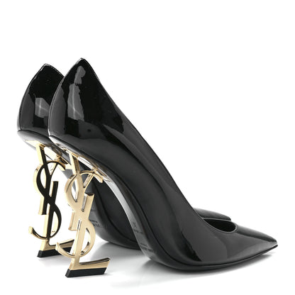 Saint Laurent Patent Opyum 110 Pumps 38 Black Gold 4 of 9